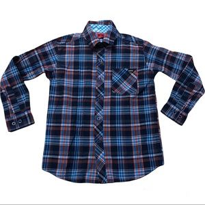 Montage Boys Long Sleeve Plaid Shirt Size 7- shirt